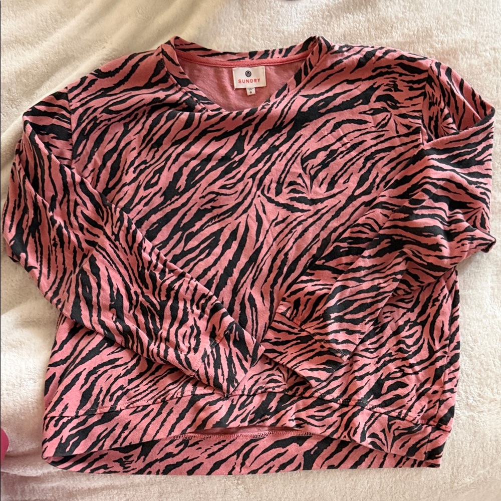 Sundry Zebra Print Sweater